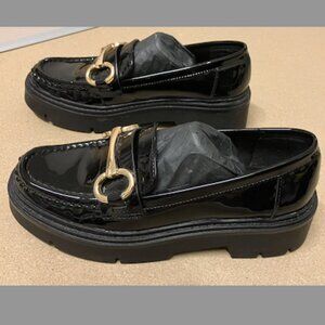 ALDO Women's Gold Metal Decor Lug Sole Loafers Chunky Sole Size 5